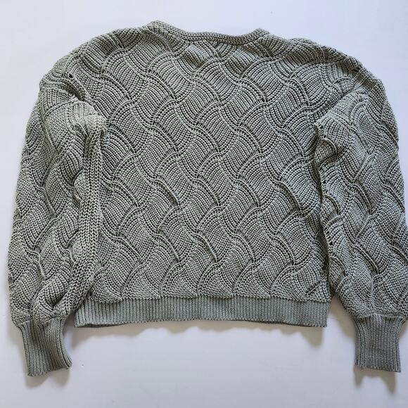 Moon & Madison Chunky Cropped Pullover Sage Green Size Medium - Picture 3 of 10